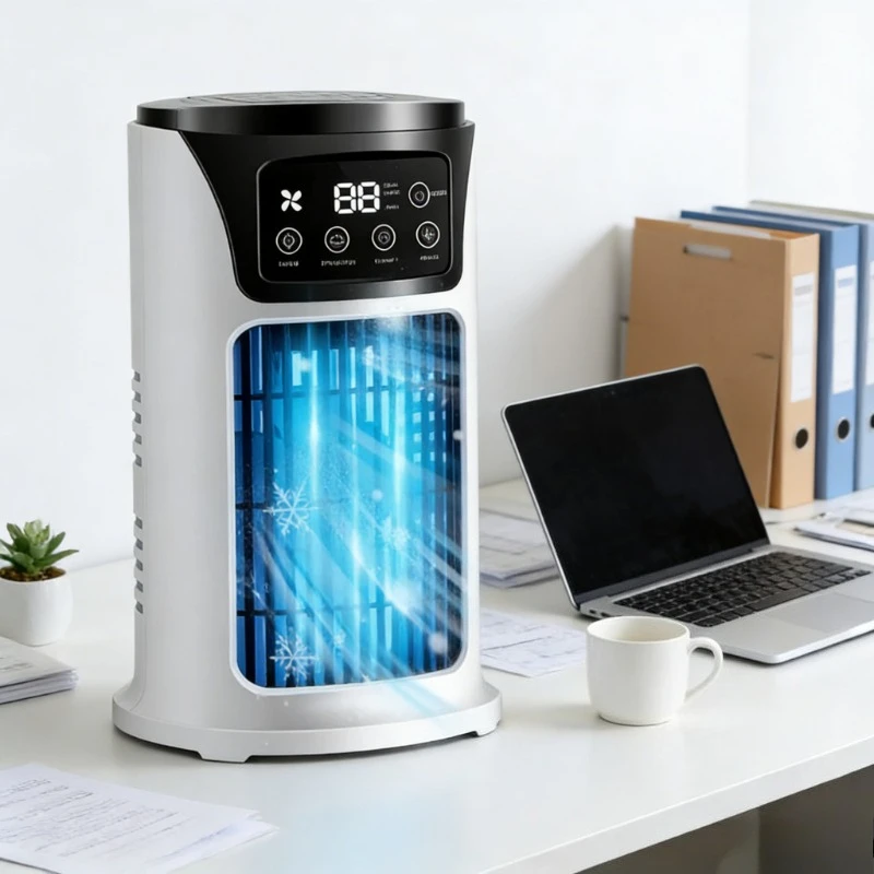 Tragbarer Klimaanlagen-Ventilator, multifunktionaler Kaltluftkühler, kleiner Verdunstungs-Luftkühler, natürlicher Ventilator für Zuhause und Büro
