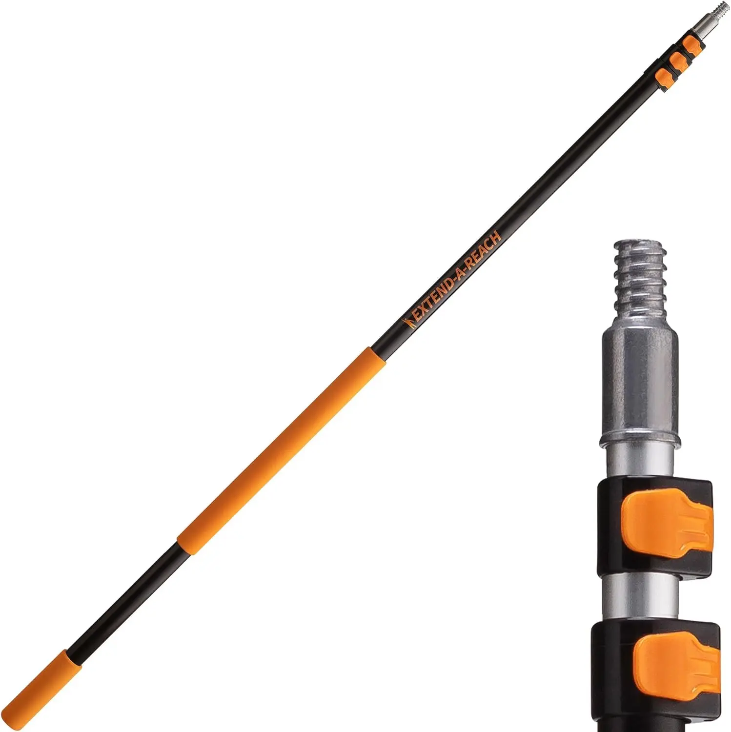 

7-24 ft Long Telescopic Extension Pole Multi-Purpose Extendable Pole with Universal Twist-on Metal Tip Lightweight and Sturdy