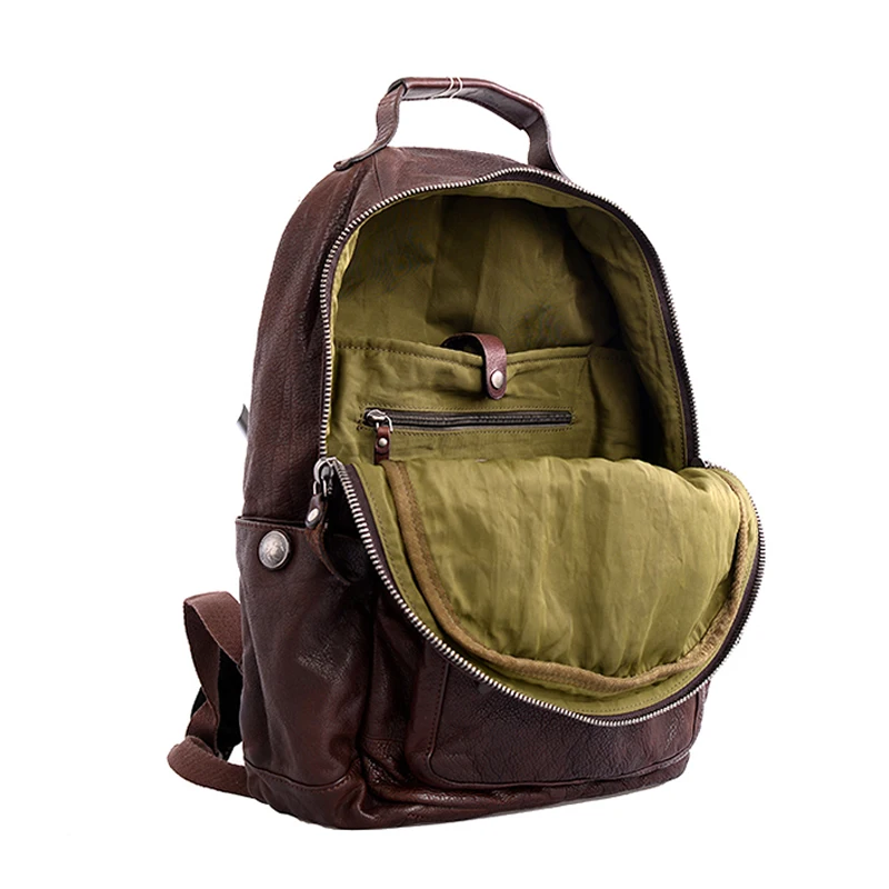 AETOO Imported plant tanned cowhide men\'s backpack retro trend first layer leather leisure backpack