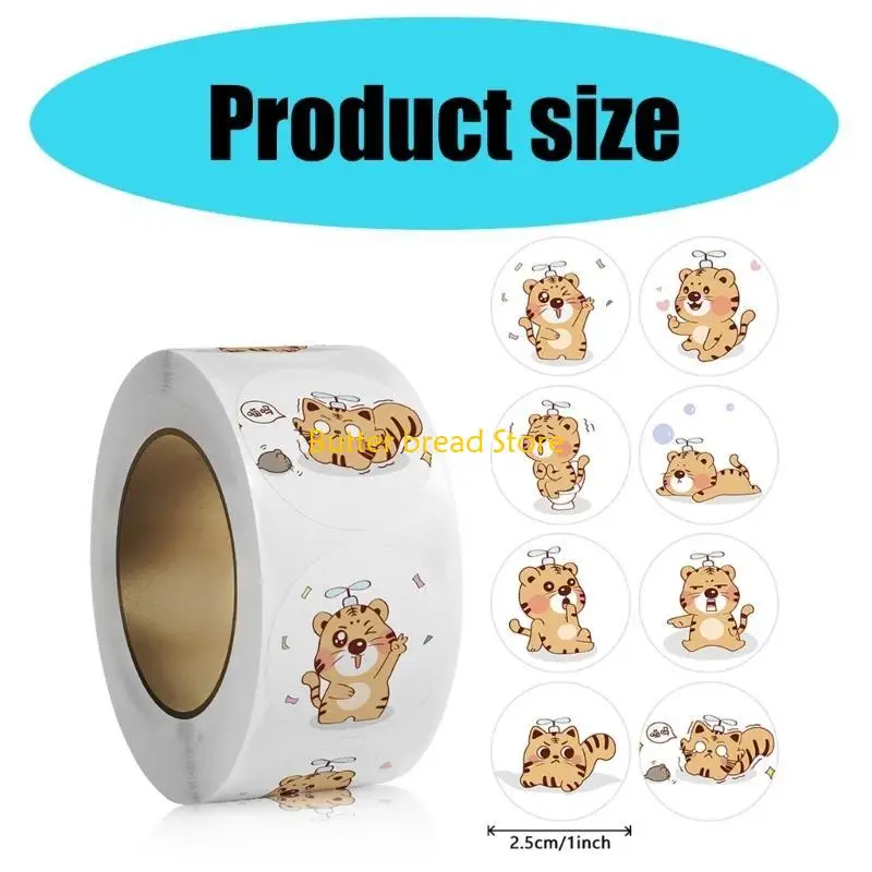 W89C 500 PCS/Roll Animal Stickers