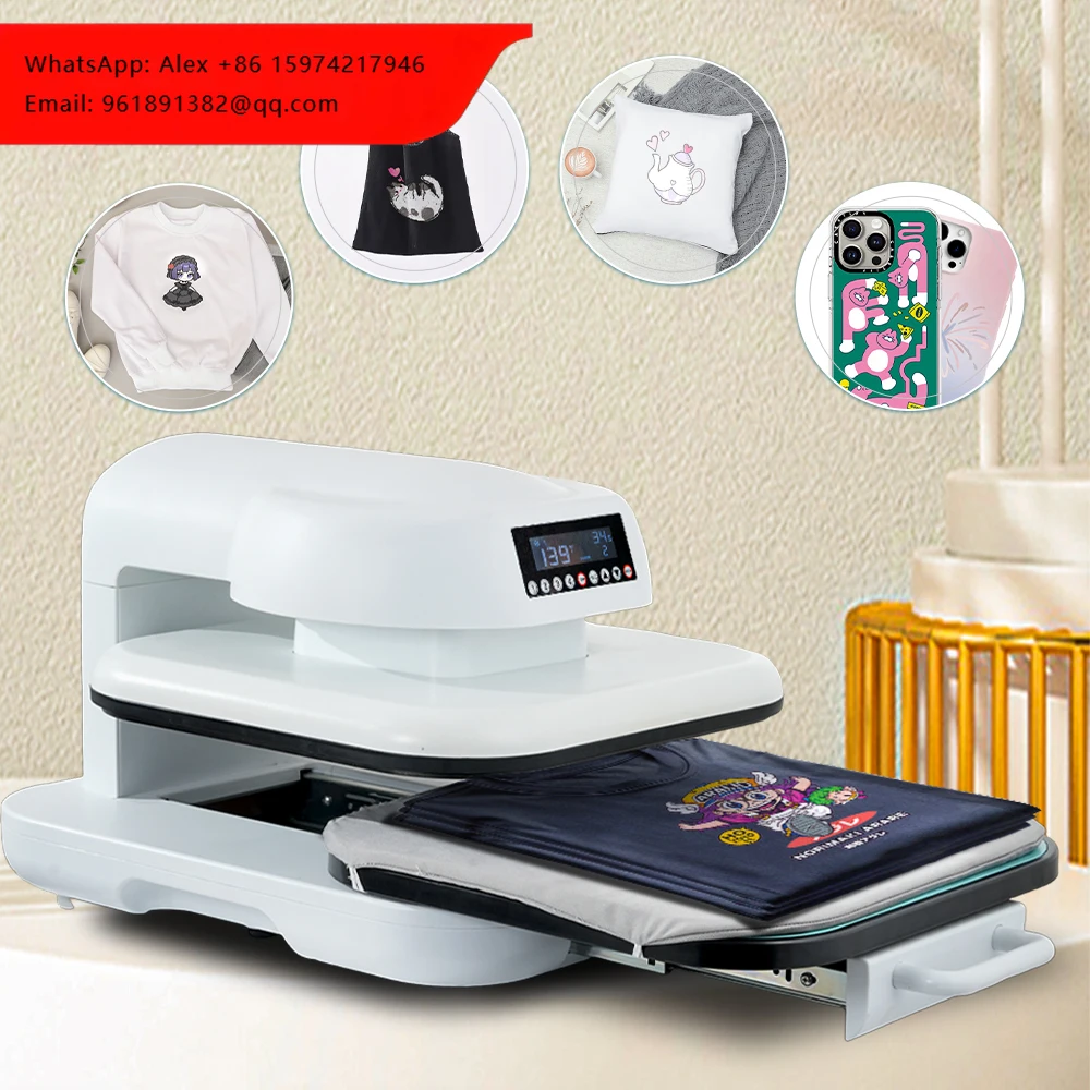 

38x38cm Electric Auto Heat Press Machine For T-Shirt Mug Cap Sublimation And Heat Transfer With Fast Heating Heat Press Machine