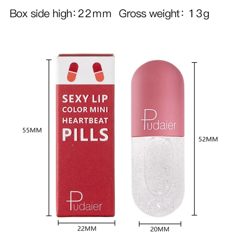 Gratis verzending Mini Capsule Lipgloss Make-up Temperatuurverandering Transparante kleur veranderende Lip Plumping Glitter Lip Glaze Cosmetische