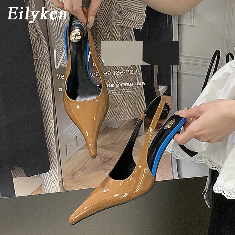 Eilyken New Fashion Patent Leather Pointed Toe Women Pumps Sexy Thin High Heels Sandals Elegant Shallow Banquet Party Shoes