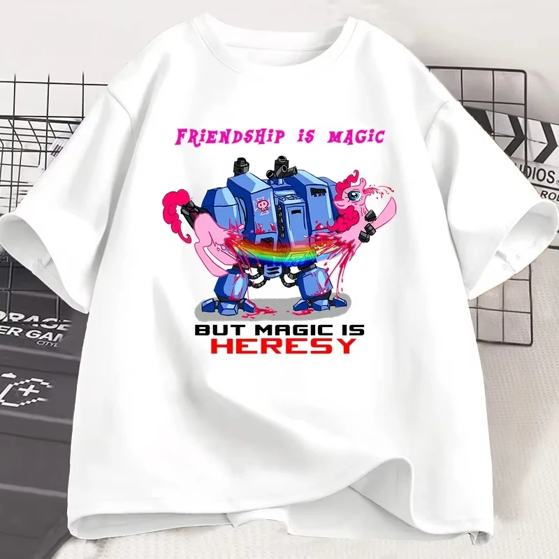 Warhammer 40k Friendship Magic Tshirt with Mens Pattern Print Tshirt Casual Round Neck Short Sleeved Clothing Women Clothing