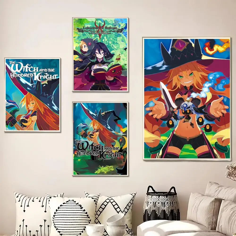 Game The Witch and the Hundred Knight Painting Calligraphy Canvas Poster Wall Art for Living Room Bedroom Cafe Decor Gift