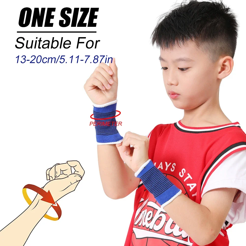 1Pair Kids Compression Wrist Brace, Knitted Wristbands Support for Soccer, Running, Volleyball, Basketball Sports Boys & Girls