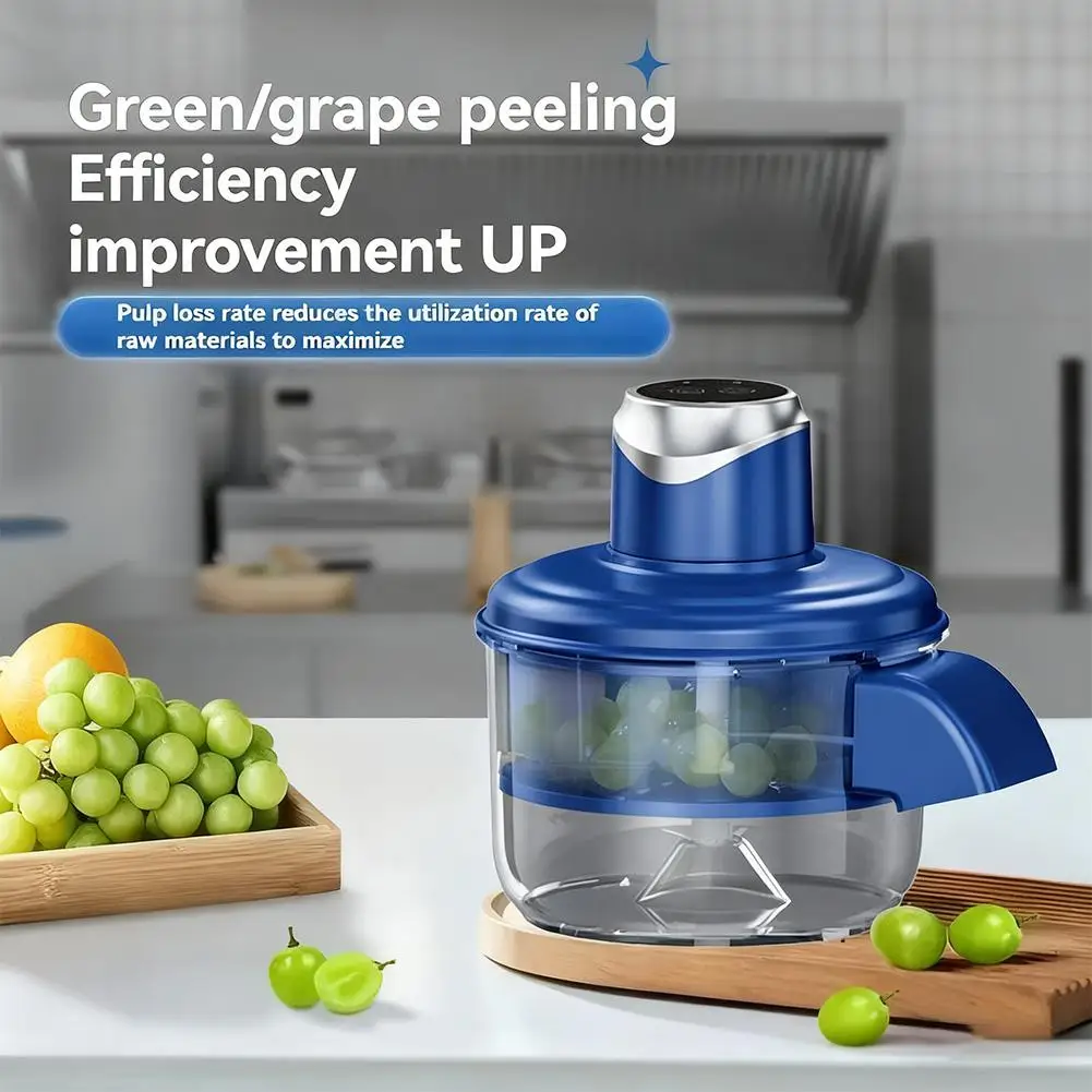 Automatic Fruit Garlic Peeler Machine Electric Grape Peeler Machine w/h Precision Stainless Steel Blade for Kitchen Homemade Jam