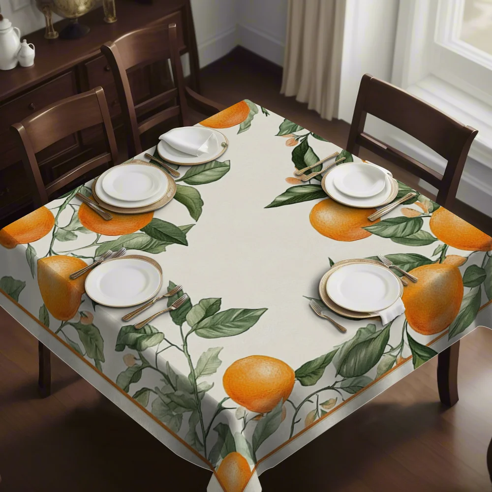 Lemon printed square tablecloth - holiday gift - multi-purpose for indoor and outdoor use