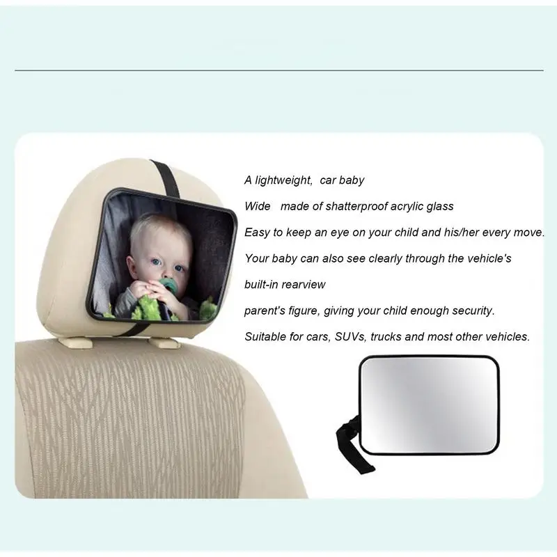 Baby Car Rear Seat View Mirror Car child reverse observation mirror Adjustable Wide Seat Car Safety Mirror Car Interior Styling