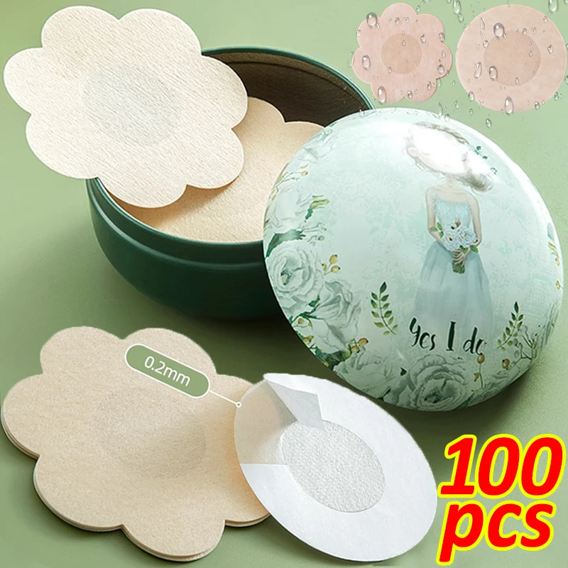 

10/100PCS Nipple Cover Stickers Women Breast Lift Tape Pasties Invisible Self-Adhesive Disposable Bra Padding Chest Paste Patch