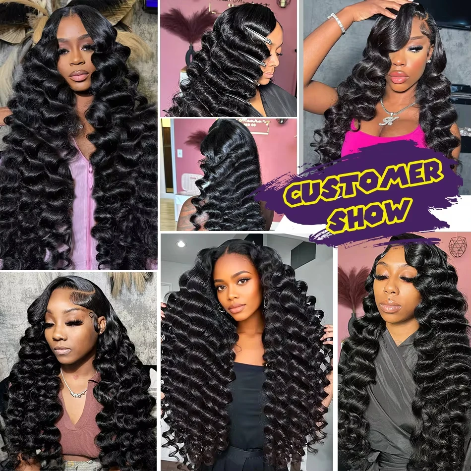 30 36 40 بوصة حزم موجة فضفاضة نسج الشعر حزم 1/3/4 قطعة 100% وصلات شعر بشرية الطبيعية البرازيلي ريمي موجة الشعر حزم