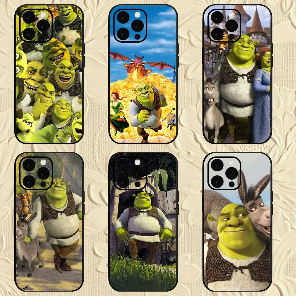 Cartoon Funny S-shreks  Phone Case For iPhone Mini 11 12 13 14 15 Pro XS Max X Plus SE XR Shell