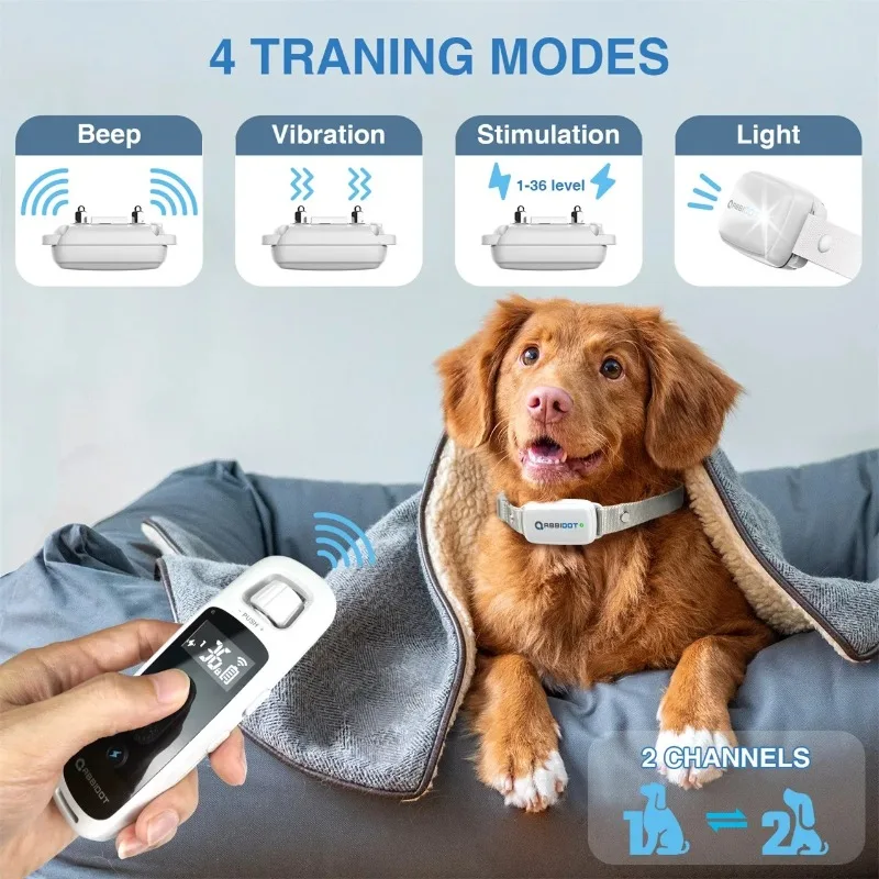 

ABBIDOT-T30 Dog Training Electric Shock Collar for Large Dogs Canine Equipment Supplies, Gray Accessories Pet Strap 3000ft, 900m