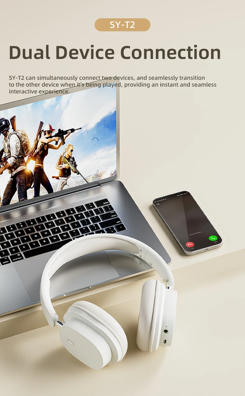 Original Bluetooth Headphone Headset SY-T2 High Quality Noise Reduction Wireless Microphone Wired Earphone Gamers Headphones