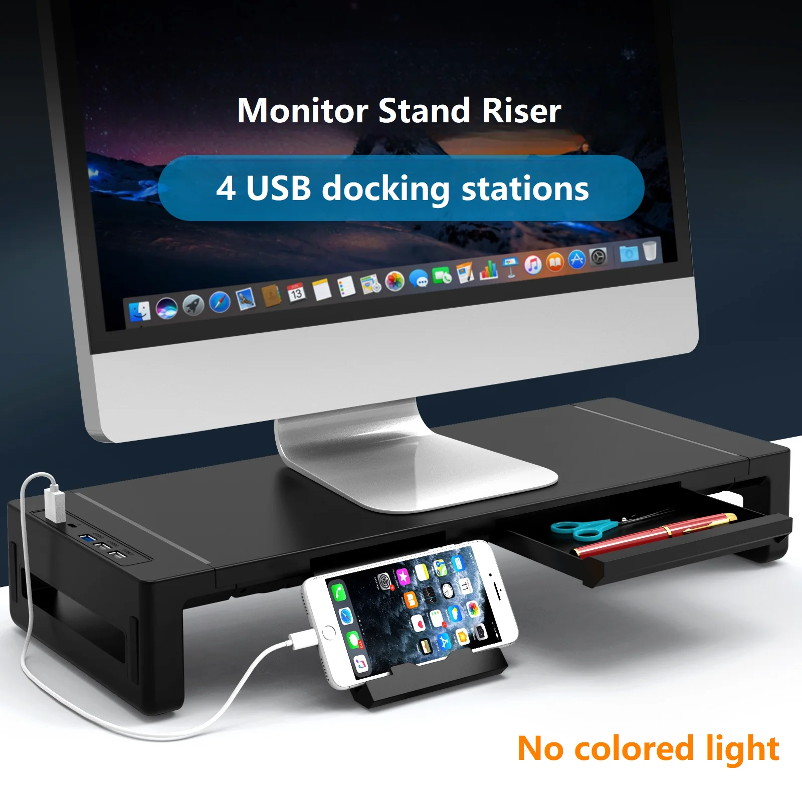 height-adjustable-monitor-stand-riser-foldable-computer-desk-organizer-with-drawer-tablet-phone-holder