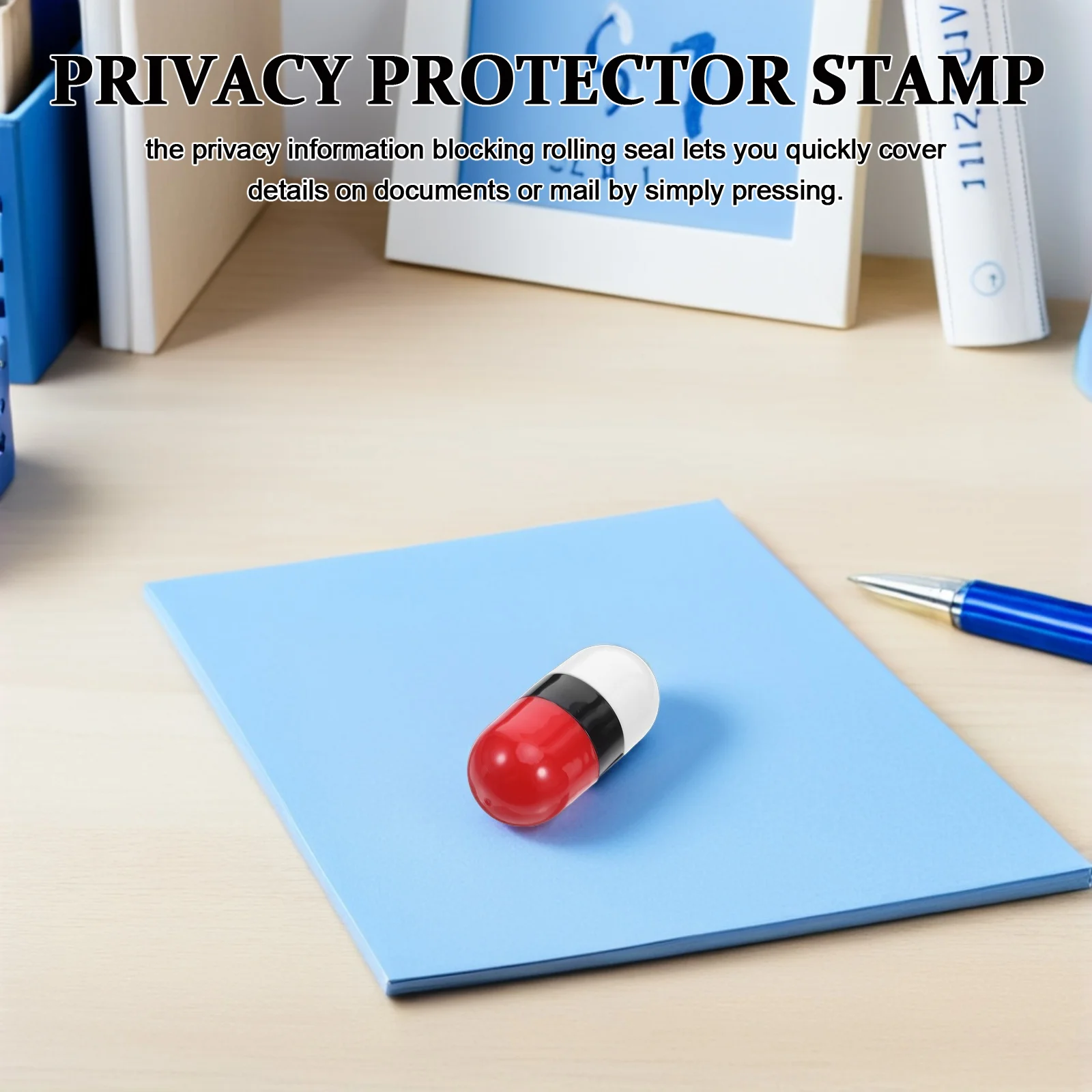 

2pcs Dual Head Confidential Roller Wide Security Ink Stamp For Privacy Protection Address Blocker Id Guard Data Defender