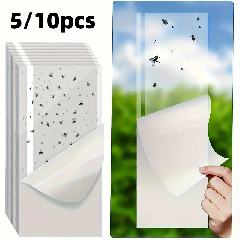 5/10 peças de Armadilhas Adesivas Transparentes para Moscas de Janela, Pegadores de Insetos Adesivos para Uso Interno