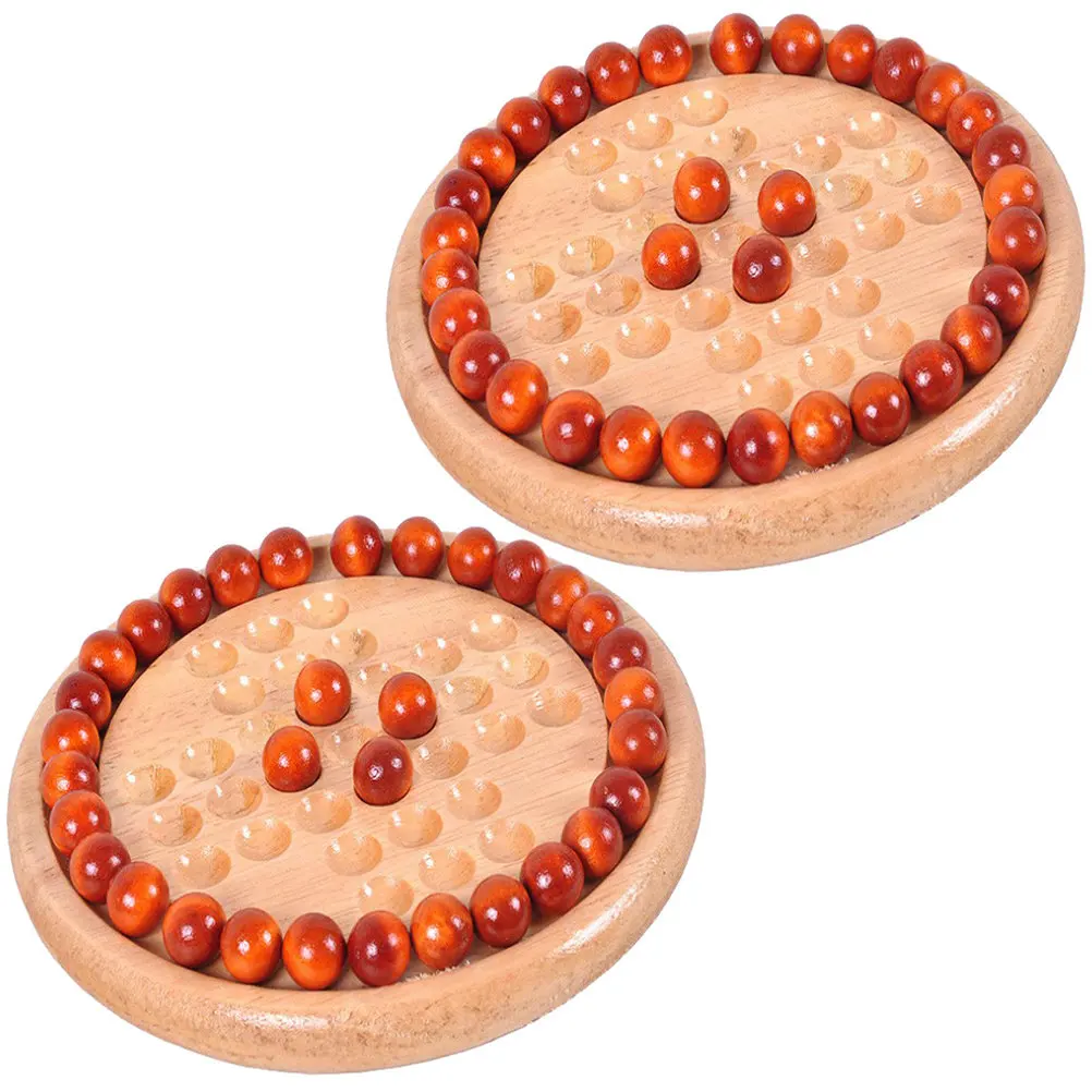 

2 Sets Wooden Board Game Chess Toy for Kids and Adults Puzzle Game Educational Wood Chess Set Adult Brain Teaser Kit