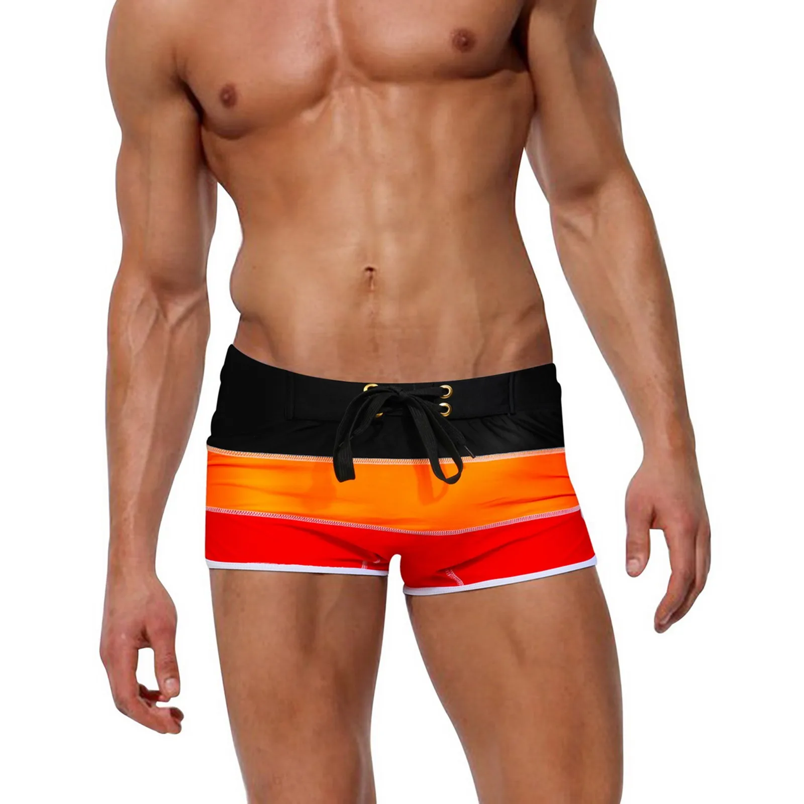 

Men's Fashion swimming boxer briefs contrasting color Beach Swim Shorts Sexy Mens Beach Bikini Briefs Beach Sport Swimwear