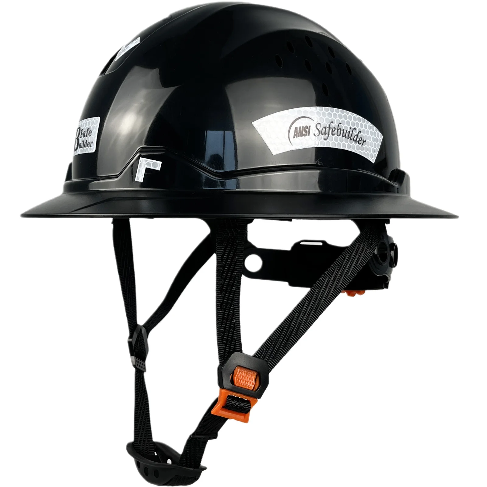 Full Birm Hard Hat for Engineer ABS Safety Helmet, Sunshade Reflective, ANSI Z89.1 Vented Work Caps, Industrial & Construction