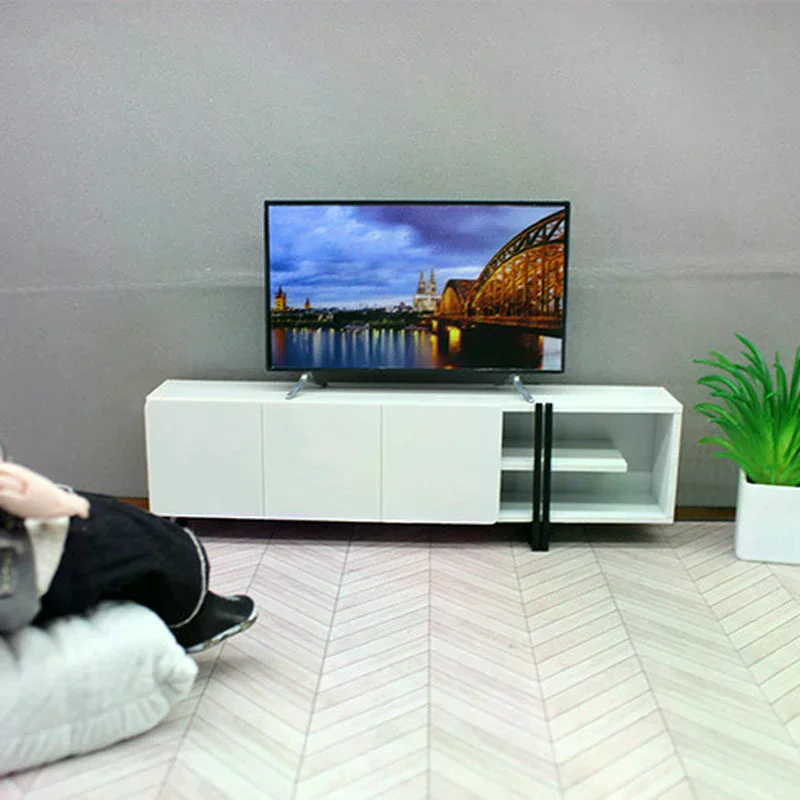/GJ/Simulation Mini Simulation TV Widget Mini TV With Base Model Living Room Tabletop Decoration Gift Crafts 1pcs