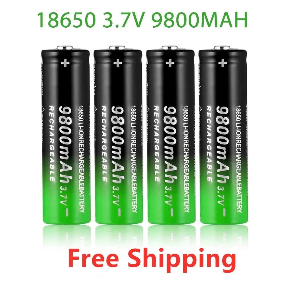 Battery 18650 2~20pcs 3.7V High Quality 9800mAh 18650 Lithium ion rechargeable batteries use for Flashlight Torch、portable fan