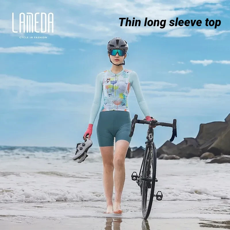 Lameda Spring Long-sleeved Women Cycling Jersey High Elasticity Jersey Clothe  Women's Bicycle Cycling Clothes For Women