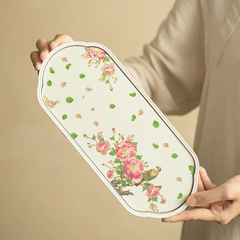 Guofeng Water-absorbing Color-changing Tea Tray Pot Bearing Dry Brewing Table Creative Quick-drying Tea Table TeaSet Accessories