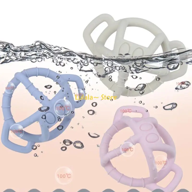 Y4QA Baby Teether Silicone Nursing Soother Ring Teething Molar Toy for Newborn