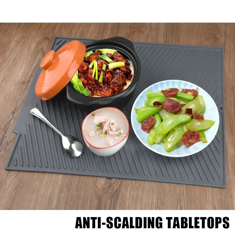 Kitchen Utensils Waterproof Mat Anti-scald Cup Draining Mat Vegetable and Fruit Put Non-slip Safety Mat Cooking Use