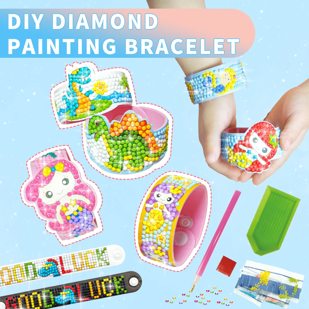 New Product Creativity - DIY Diamond Drawing Bracelet - Dot Diamond Wrist Band - Children's EVA Handmade Gift - Diamond Sticker