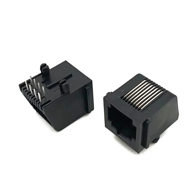 

12PCS RJ45 Connector Network Port 5721 Socket With Ear 8P8C Female DIP 5520252 Replacement PCB Modular Jack L=20.6MM