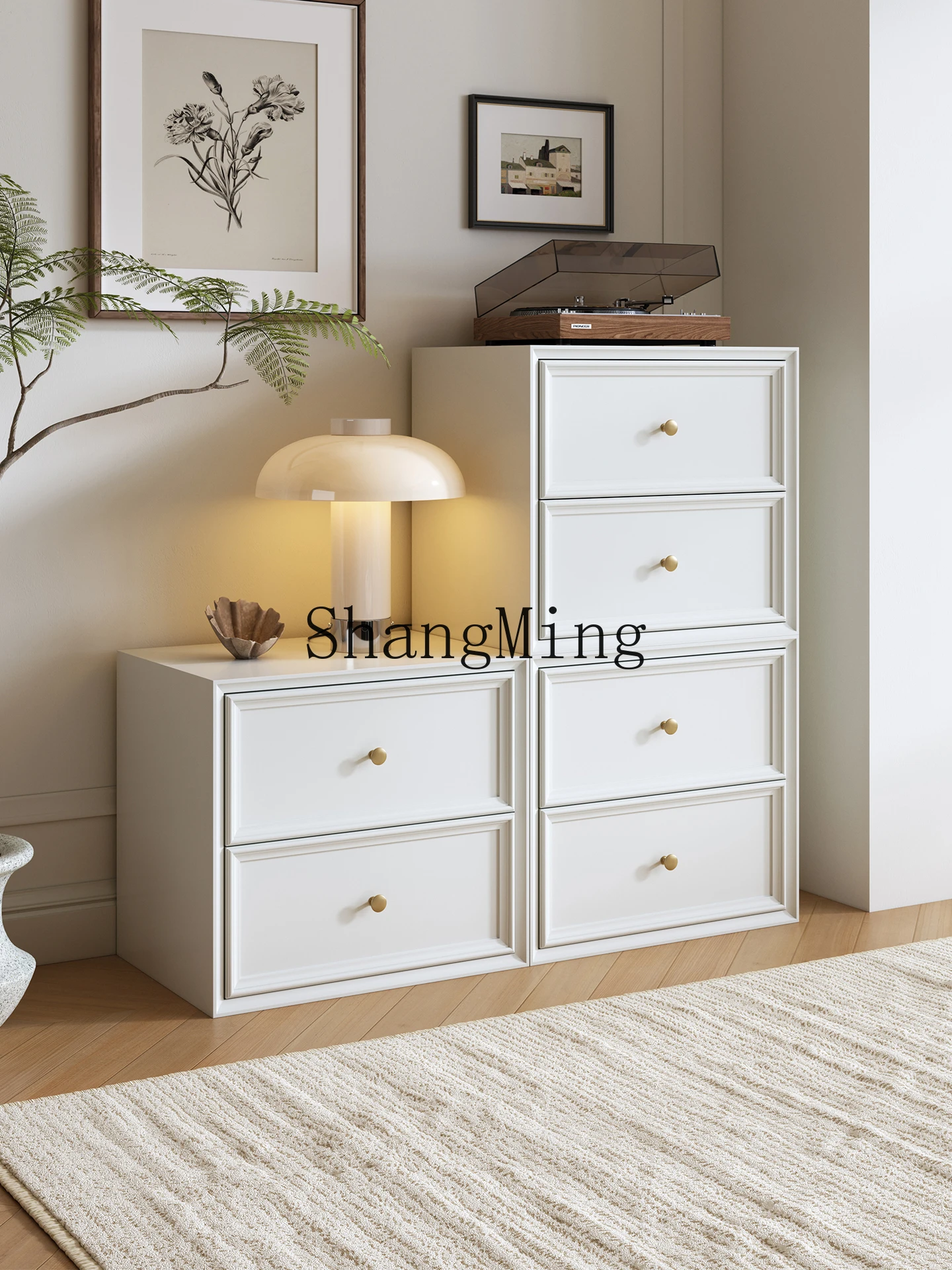 

ZYY solid wood module combination cabinet household living room side cabinet floor bedside storage cabinet