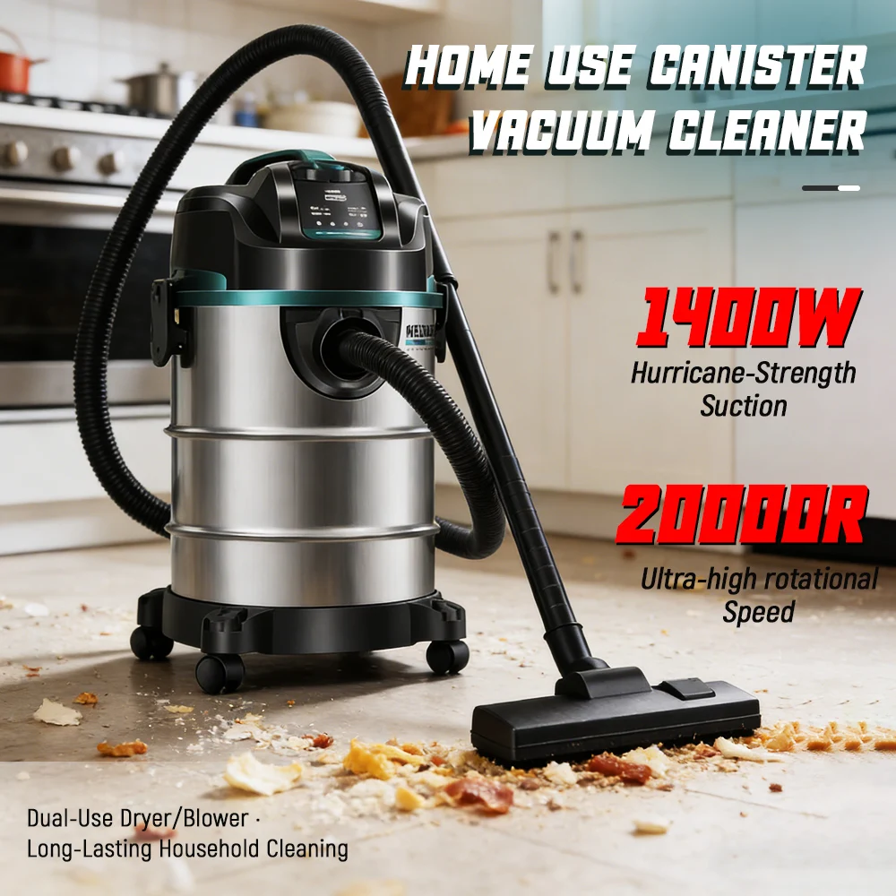 

High Power 9500W Barrel Vacuum Cleaner 35L Stainless Steel Wet&Dry Suction Machine Vacum Cleaner for Renovation & Deep Cleaning