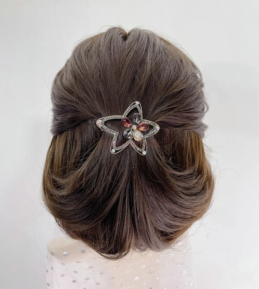 

Pentagram spring clip hairpin headdress ponytail clip