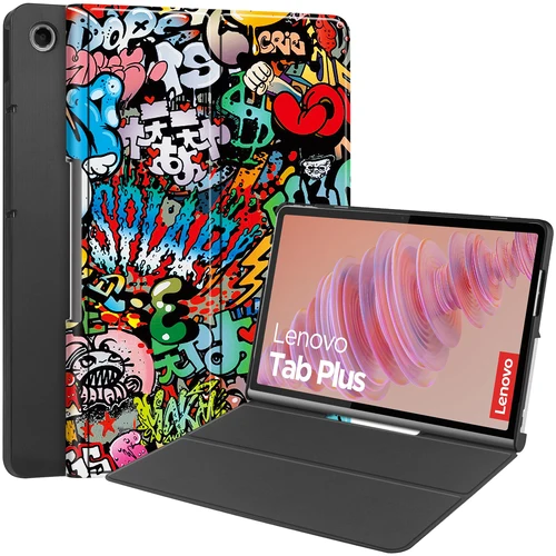 Imagen 2 del producto Para Lenovo Tab Plus 11,5 pulgadas TB351FU funda 2024 soporte triple plegable funda trasera magnética para tableta para Xiaoxin Pad Studio