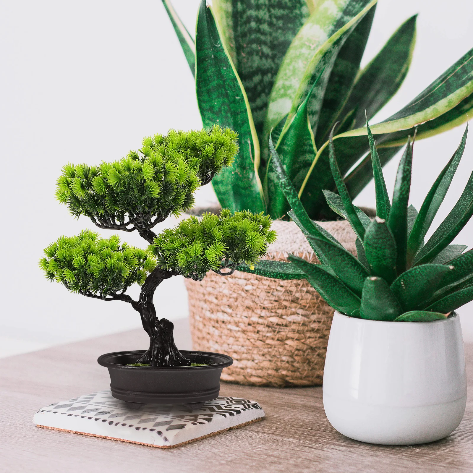 

Simulated Pine Potted Plant Artificial Bonsai Tree Realistic Home Decor Fake Bedroom Plants Vivid Faux nament Indoor