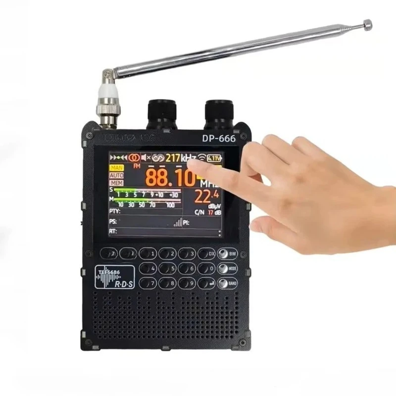 DP-666 TEF6686 Radio High Sensitivity Full Band FM AM LW MW SW Shortwave ESP32 RDS 2.8 inch IPS LCD 5000mAh