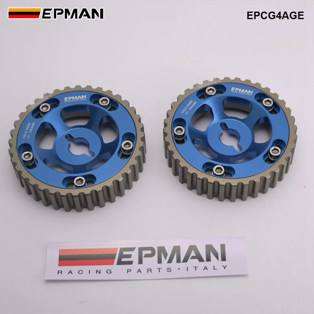 Blox 2pcs Slide Adjustable Cam Gears Pulley Cam Pulley Set For Toyota All Models 84-89 4AGE Inlet and Exhaust EP-CG4AGE