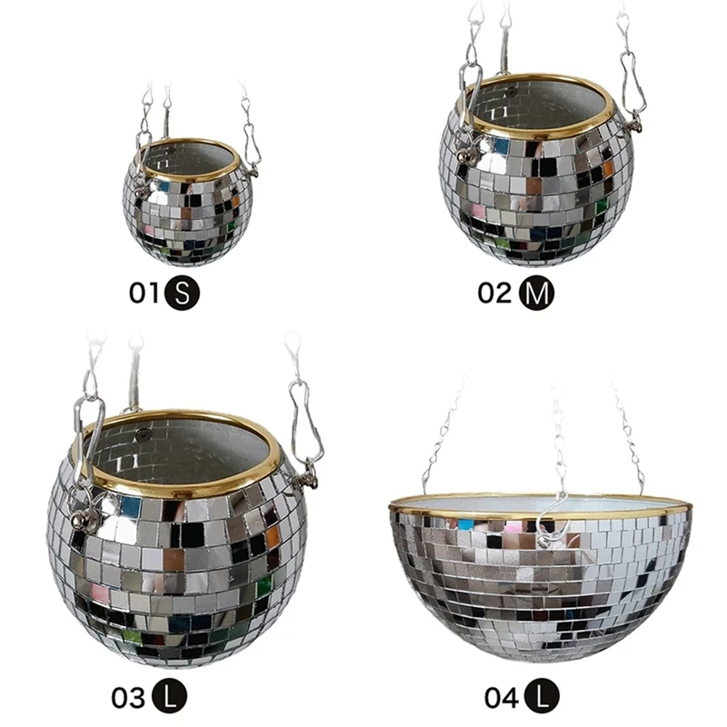 

Декоративная подвесная ваза в форме диско-шара с дренажным зеркалом