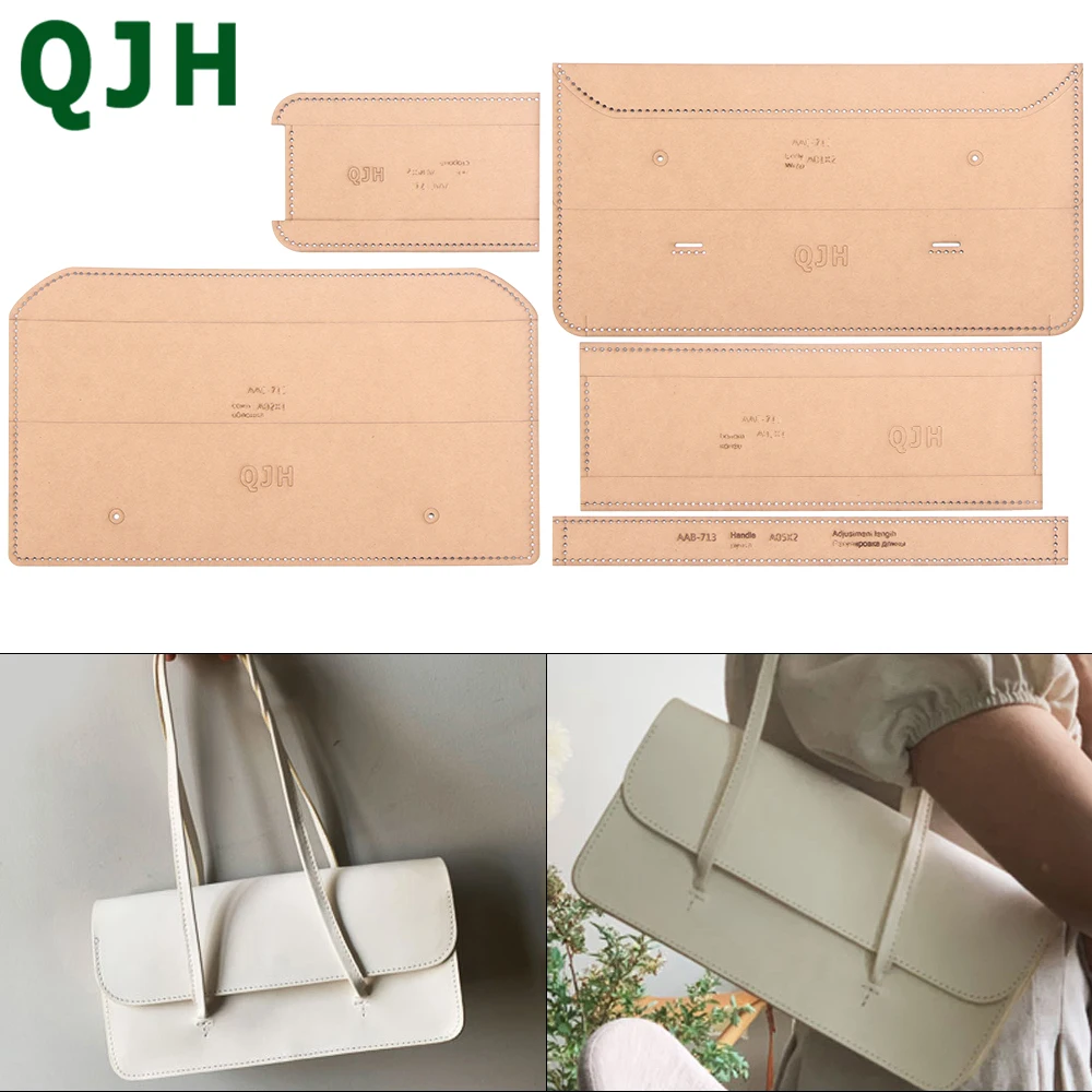 

1 Set of Women's Shoulder Bag Drawings DIY Manual Leather Craft Tool Acrylic Template Armpit Bag Kraft Paper Pattern Design