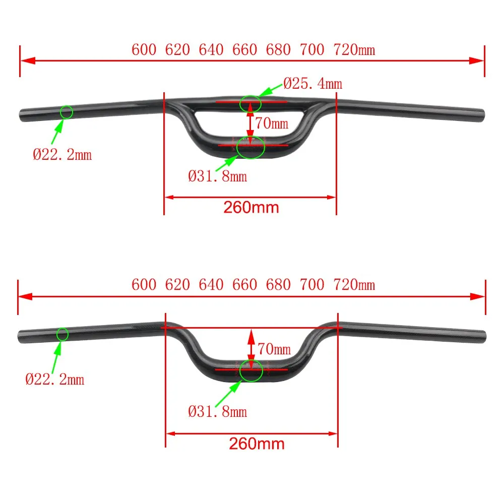 

All Carbon Fiber Small-Wheel Bike Handlebars - Double Tube U-Shaped Handlebars - Bike Handlebars For Mountain Biking - 31.8Mm