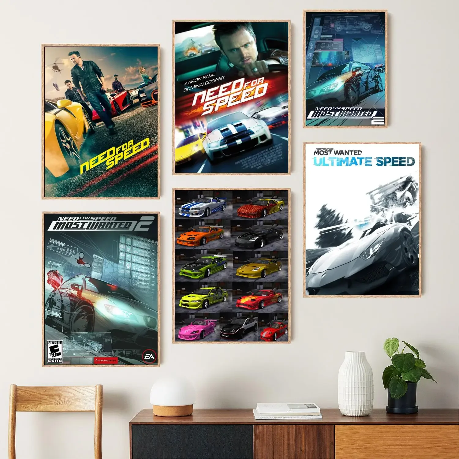 Need for Speed Most Wanted Action Video Game Canvas Art Poster and Wall Art Picture Print, Modern Family Bedroom Decor Posters