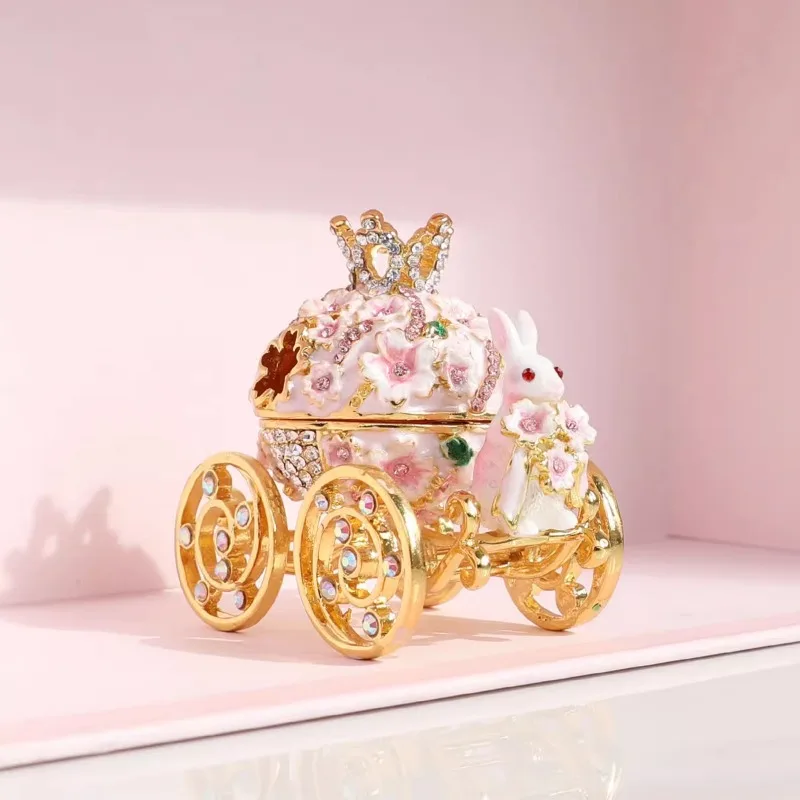 Wedding Ring Box Sakura Rabbit Carriage Home Decoration Girl Heart Gift Necklace Box Crown Jewelry Gift Box