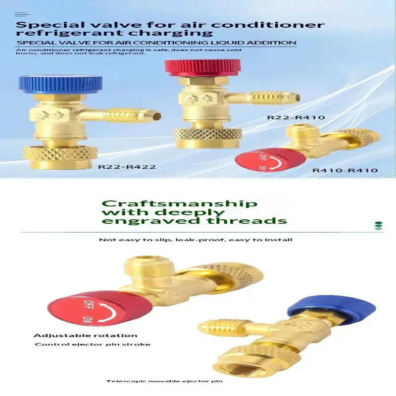 HS R410a R22 Air Conditioning Safety Valve Adapter Professional Refrigeration Tool for AC Technicians