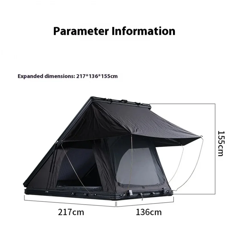 High Quality Waterproof Windproof Aluminum Clamshell Hard Shell Triangle Car Roof Tent Offroad Self-driving Camping Hunting Shel