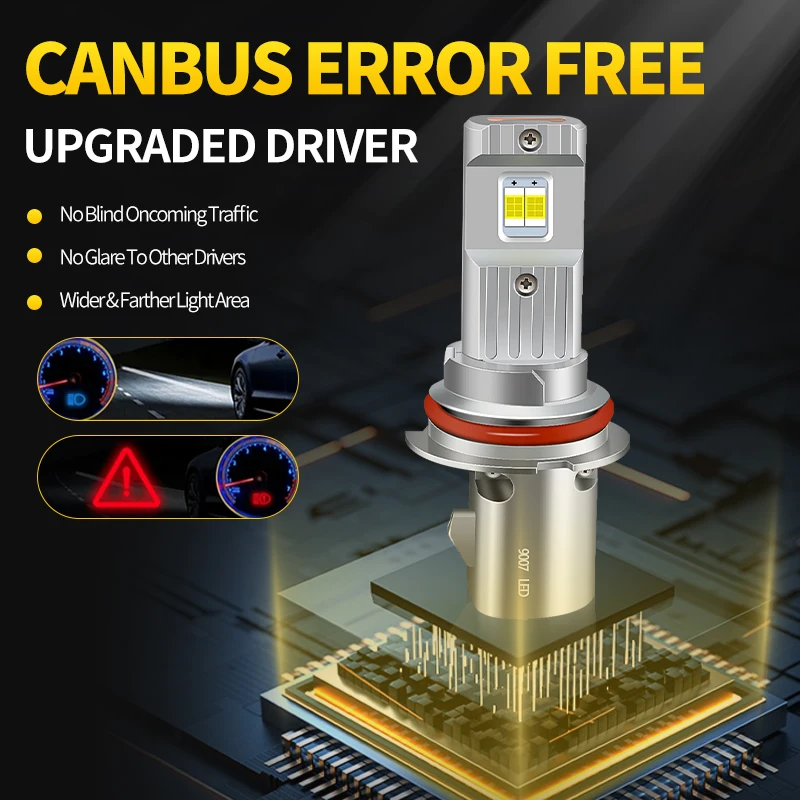 

2 шт. 12 В белые светодиодные лампы для фар 9007 HB5 Hi/Lo Beam Canbus для Mercury Cougar XR-7 Sedan 91-97 Villagers 96-99 Mountain 02-06