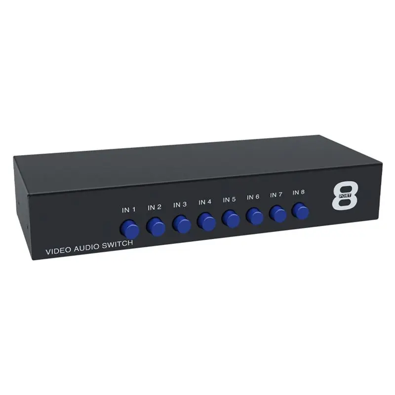 T23C AV RCA Audio Video Switch Selector Box 8 Ports 8 In 1 Out AV Signal RCA Composite Switcher For STB TV DVD Player HDTV