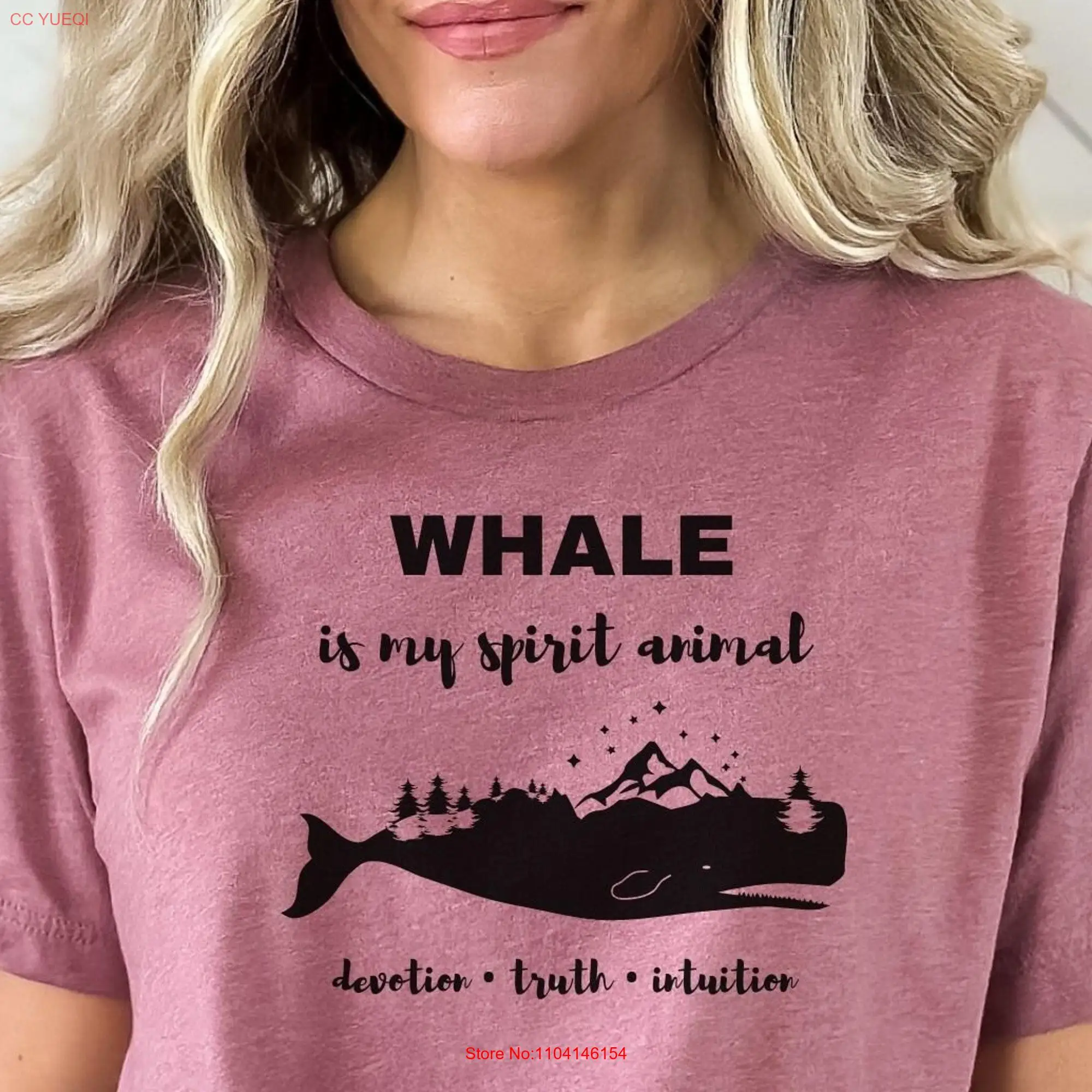 Whale T Shirt Spirit Animal Symbolism Power long or short sleeves