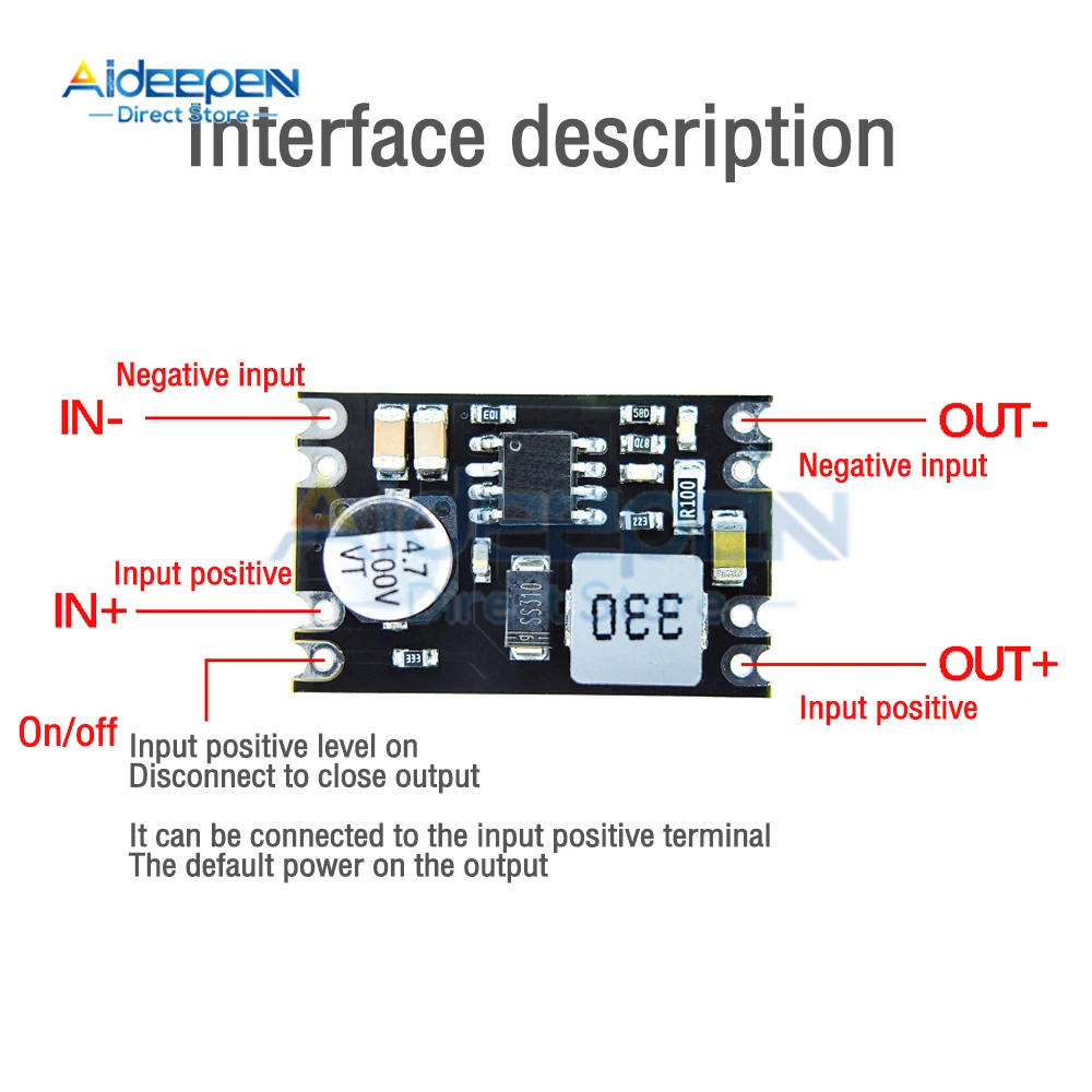 3A Mini DC-DC Buck Step Down Converter Board Module 6V-100V to 5V 9V 12V 24V DC DC Voltage Regulator PCB Board Power Buck Module